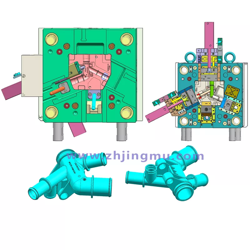 塑料温控阀缸体注塑模具设计图