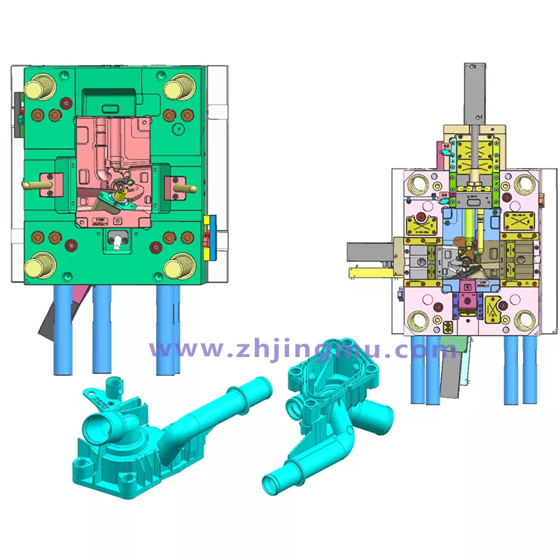 塑料温控阀缸体注塑模具设计图