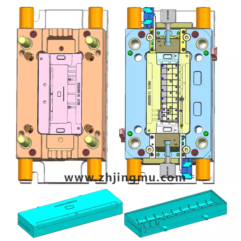 蓄电池盒壳塑料模具设计图